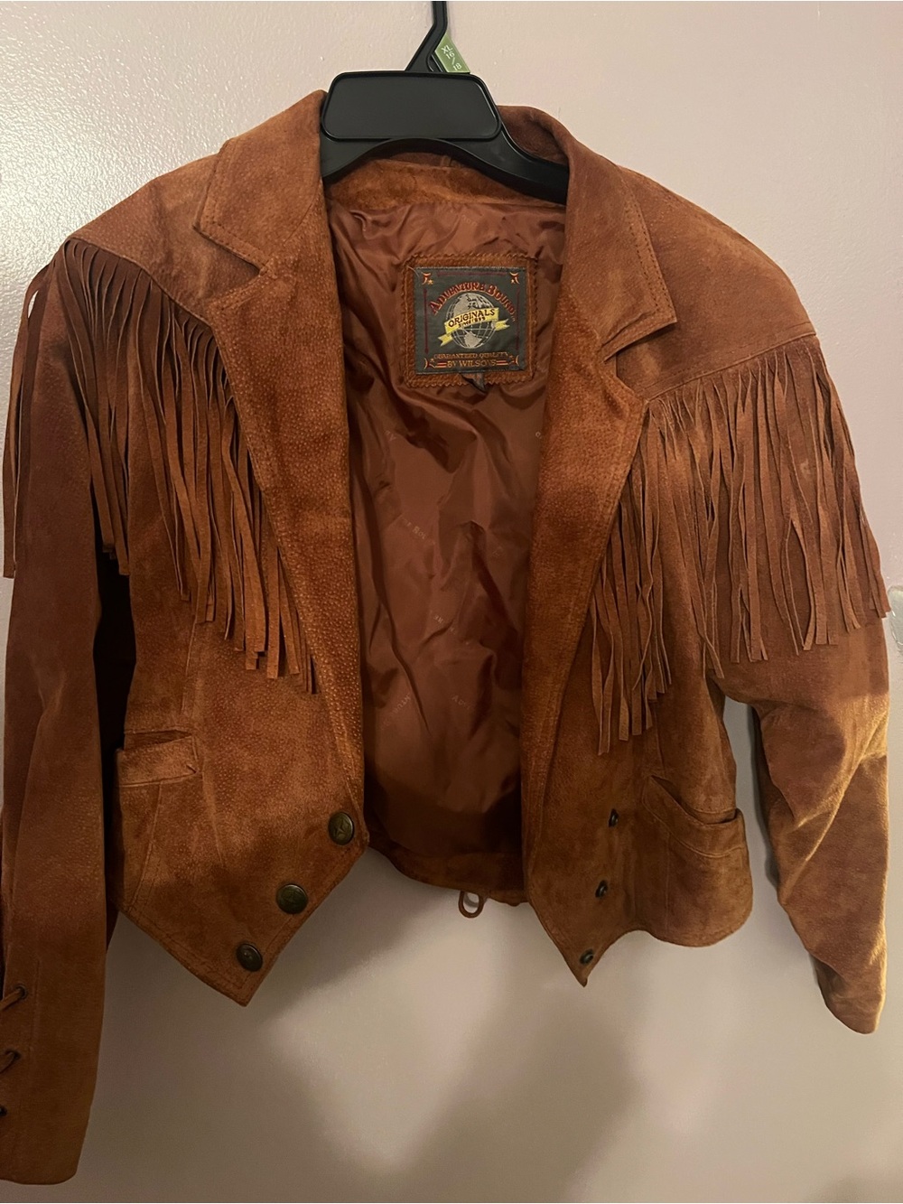 Wilson Vintage Suede Fringe Jacket - Brown Excellent Condition Size M